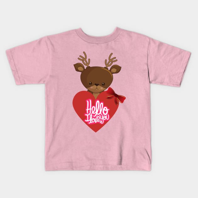 Hello I Love You Kids T-Shirt by O.M design